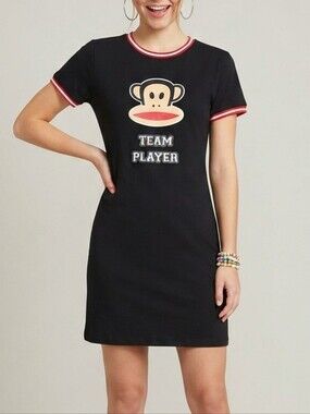 Paul Frank Y2K Style Skater Grunge Polo dresses Sz Large Graphic Tee Dress Comfy